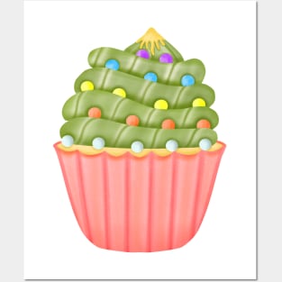 Cute christmas cupcake. Posters and Art